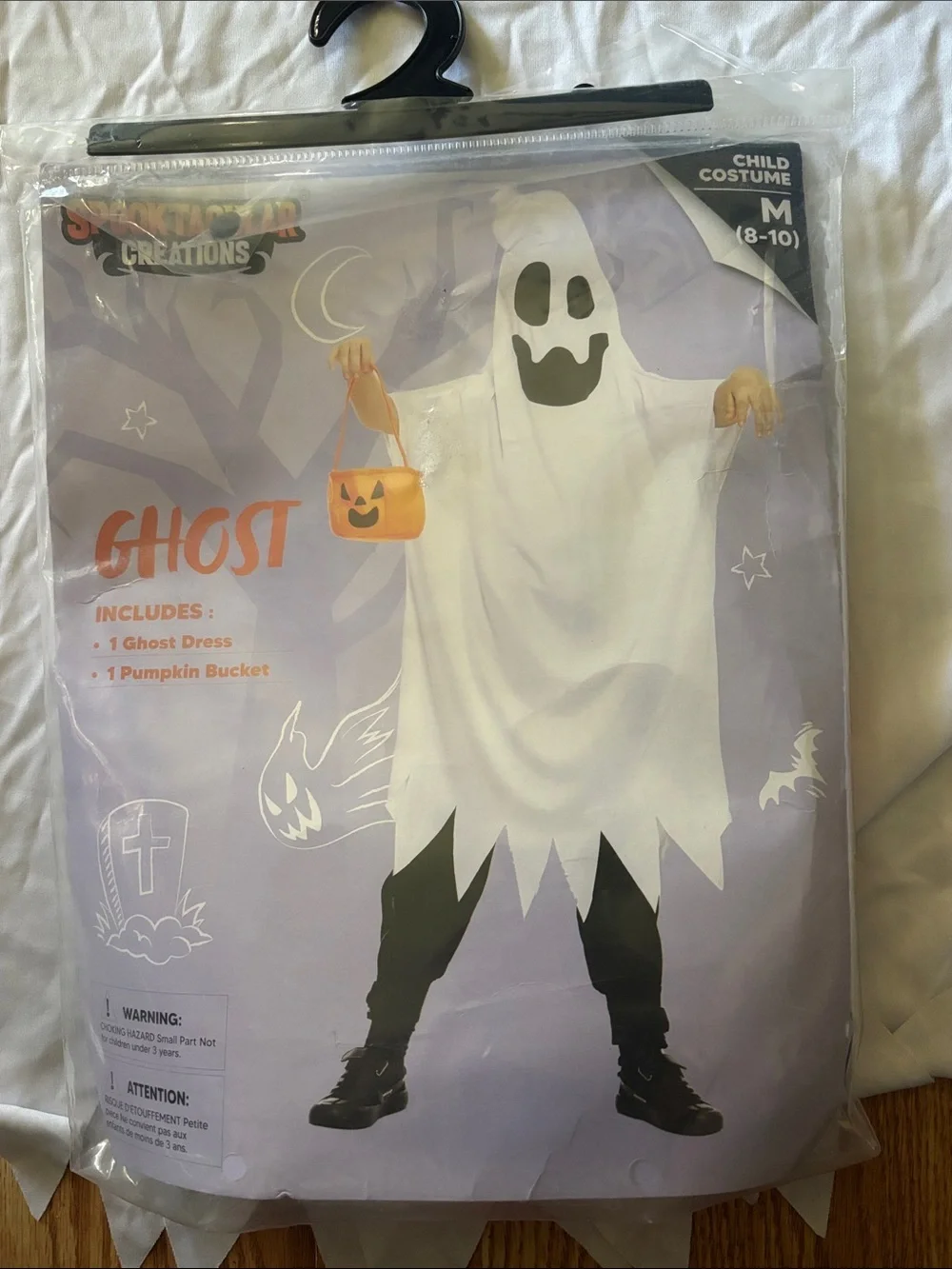 White Ghost Kids Costume - Medium (8-10)